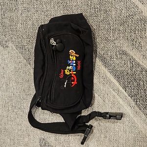 Disney Embroidered Vintage Disney Mickey Mouse Black Belt Bag